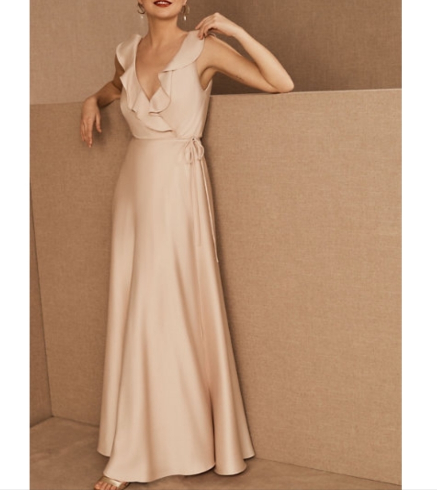 New sizes!! BHLDN Tansy/Katey Satin Charmeuse Maxi Dress - Oyster